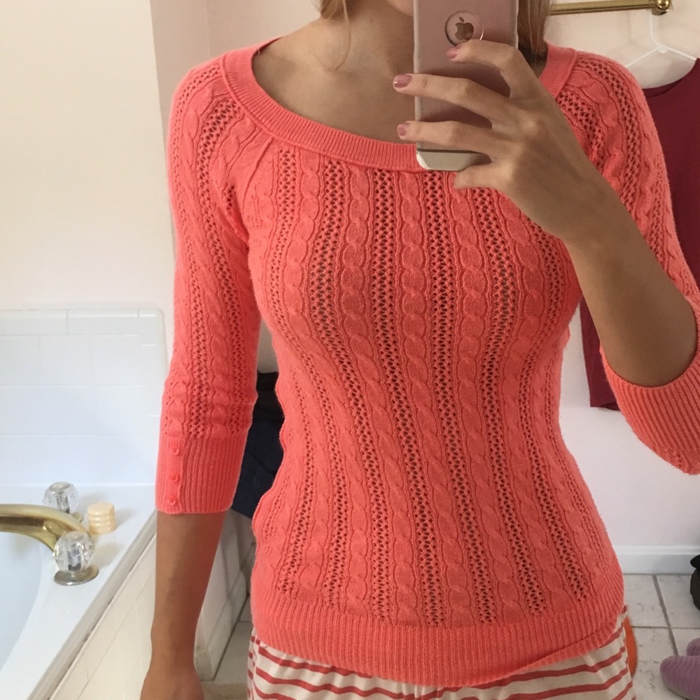 American eagle cable knit three quarter length