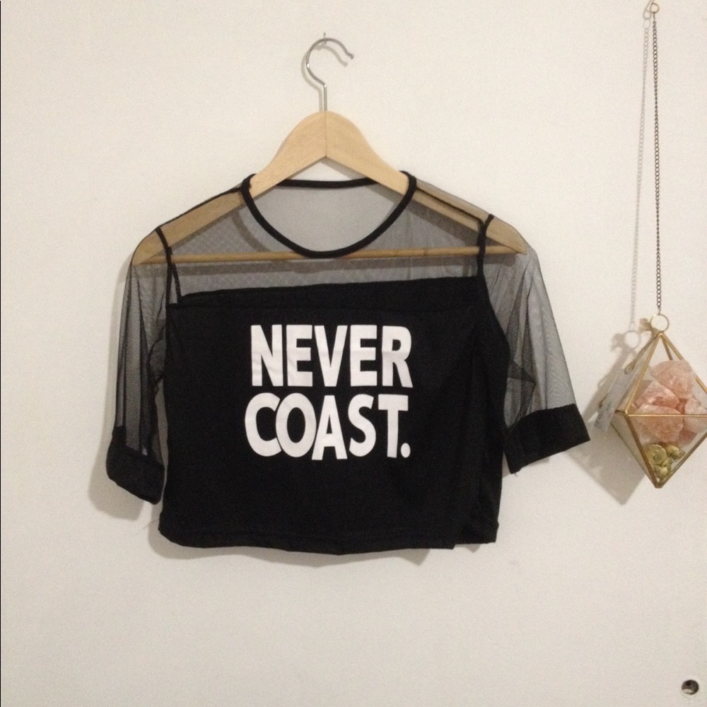 Mesh 'Never Coast' top