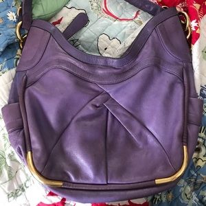 B Makowsky Purple/Lavender Leather Hobo Bag