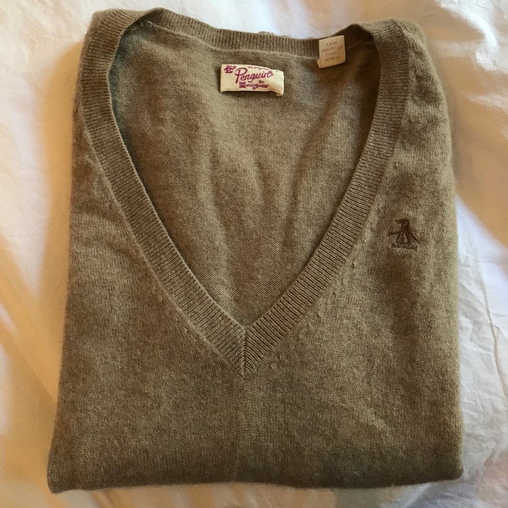 Light Brown Penguin cashmere sweater