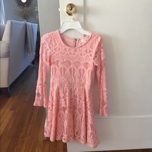 Girls Pink Lace Nordstrom Dress (Size S)