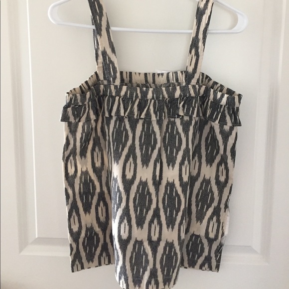 🎉SALE💓NWT J.Crew ikat Ruffle flounce tank top, 2 - Picture 2 of 3
