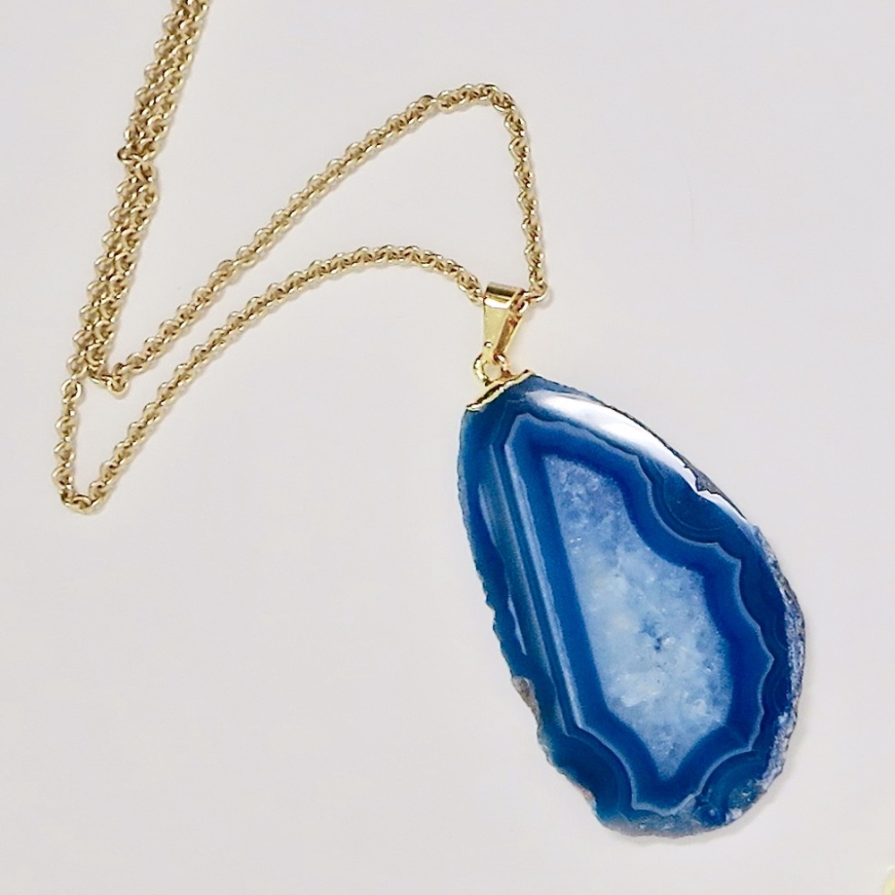 Blue Agate Sliced necklace
