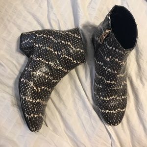Topshop Snake Heeled Boots