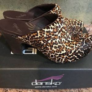 Dansko leopard clogs