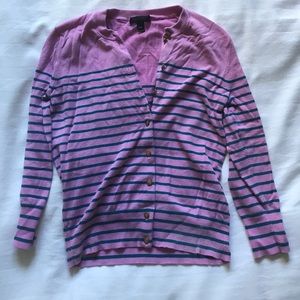 J Crew pink and blue stripped cardigan