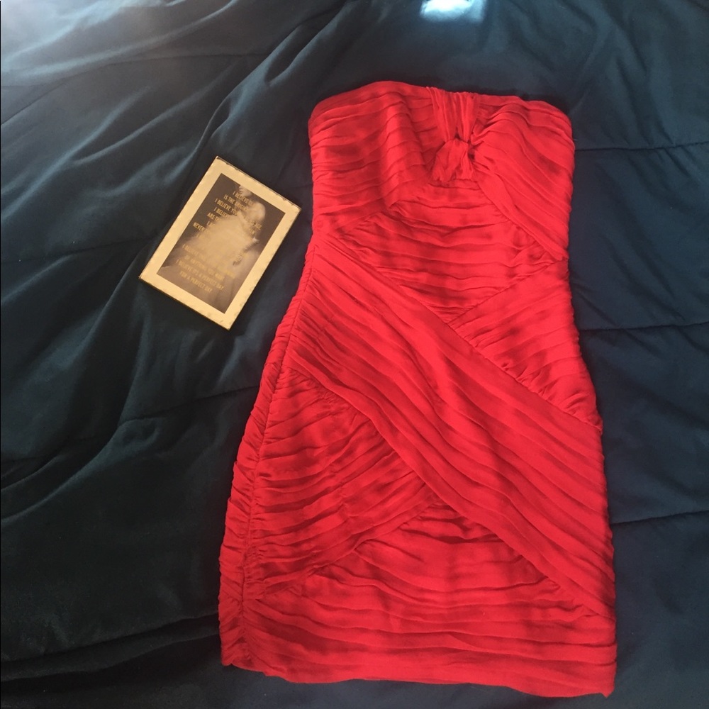 Neiman Marcus. Strapless. Red dress.