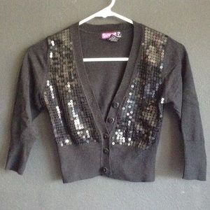 Cropped sequins cardigan