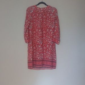 Ann Taylor Loft Border Floral Henley Shirtdress