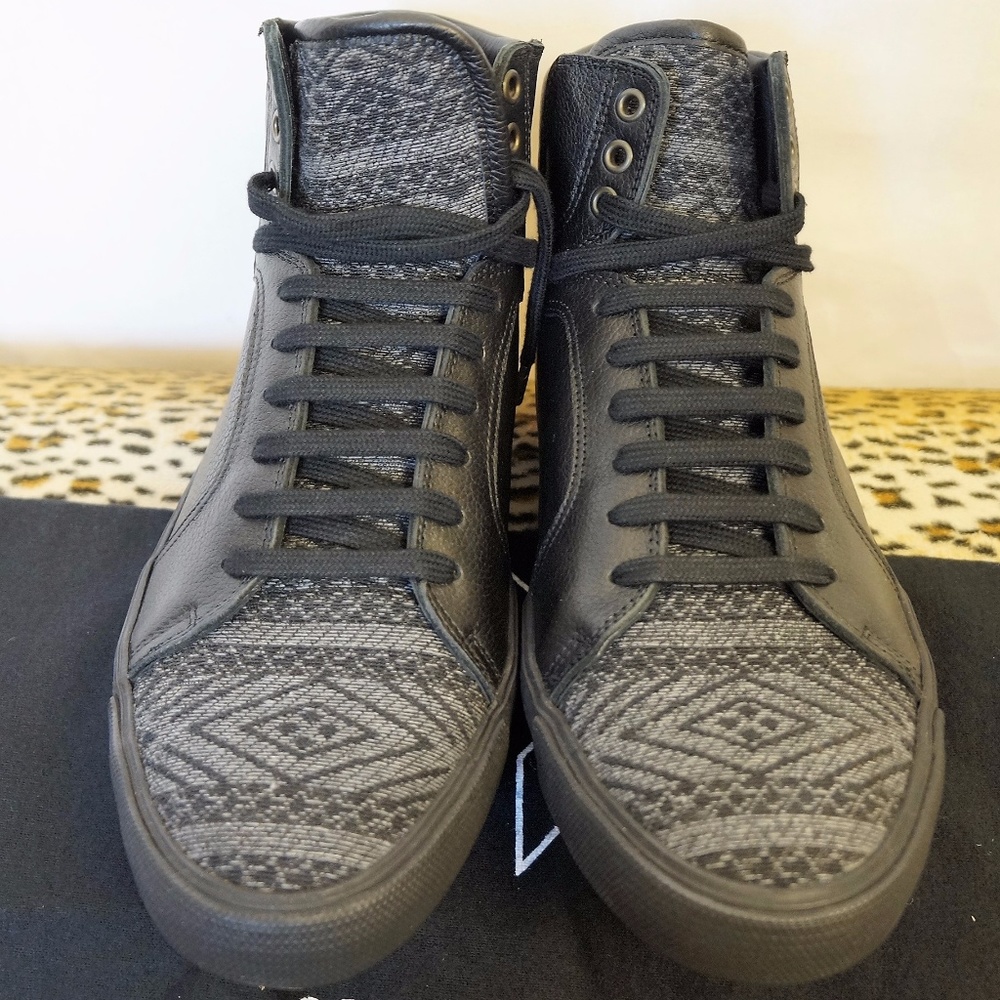 COBRA SOCIETY Black Leather MENS Printed Shoes - Picture 2 of 5
