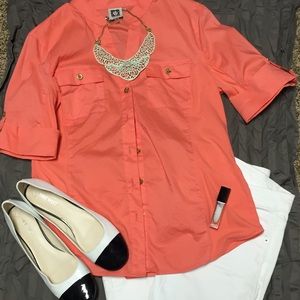 Coral blouse