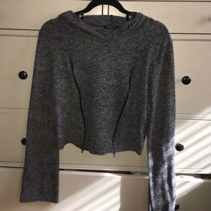 Fleece grey hoodie. Size Large.