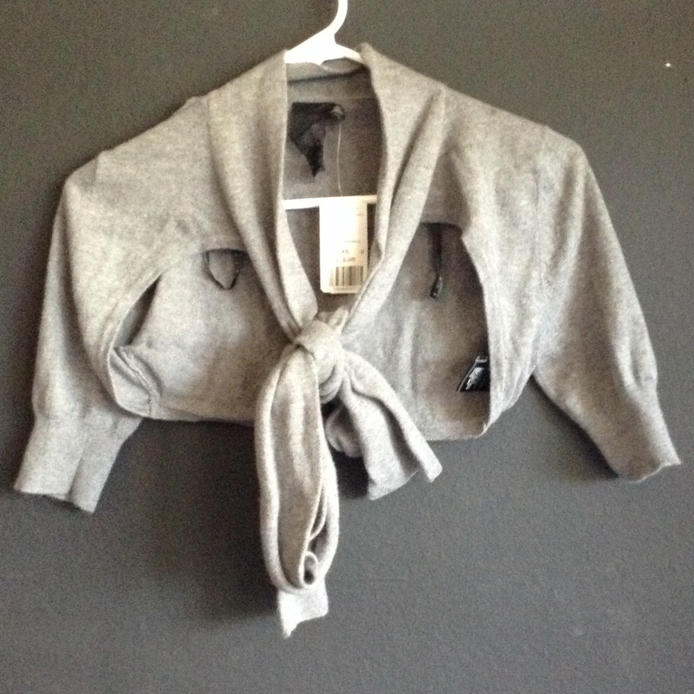 NWT tie front cropped cardigan