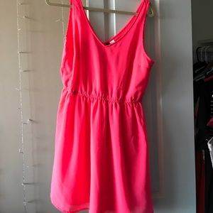 Bright neon pink H&M dress