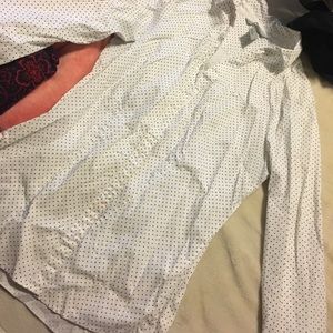 H&M white polka dot button-down size 4