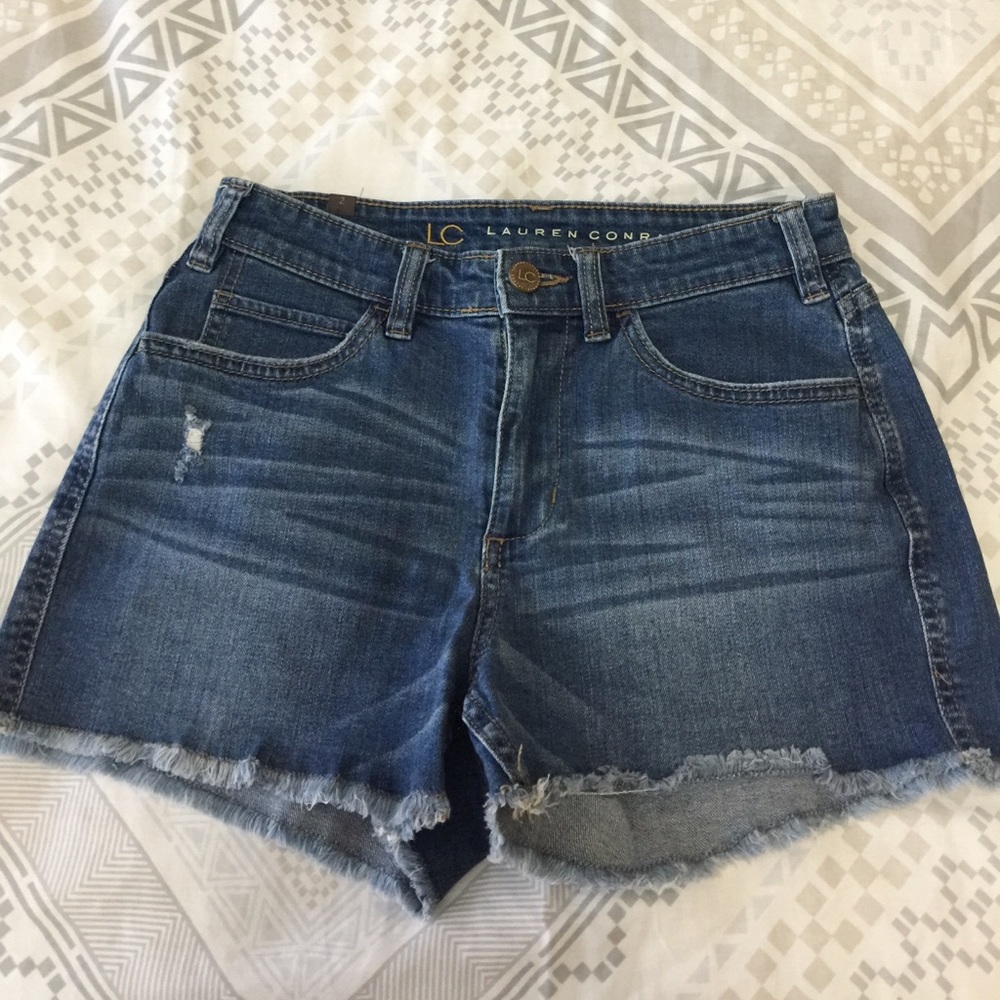 Lauren Conrad distressed jean shorts