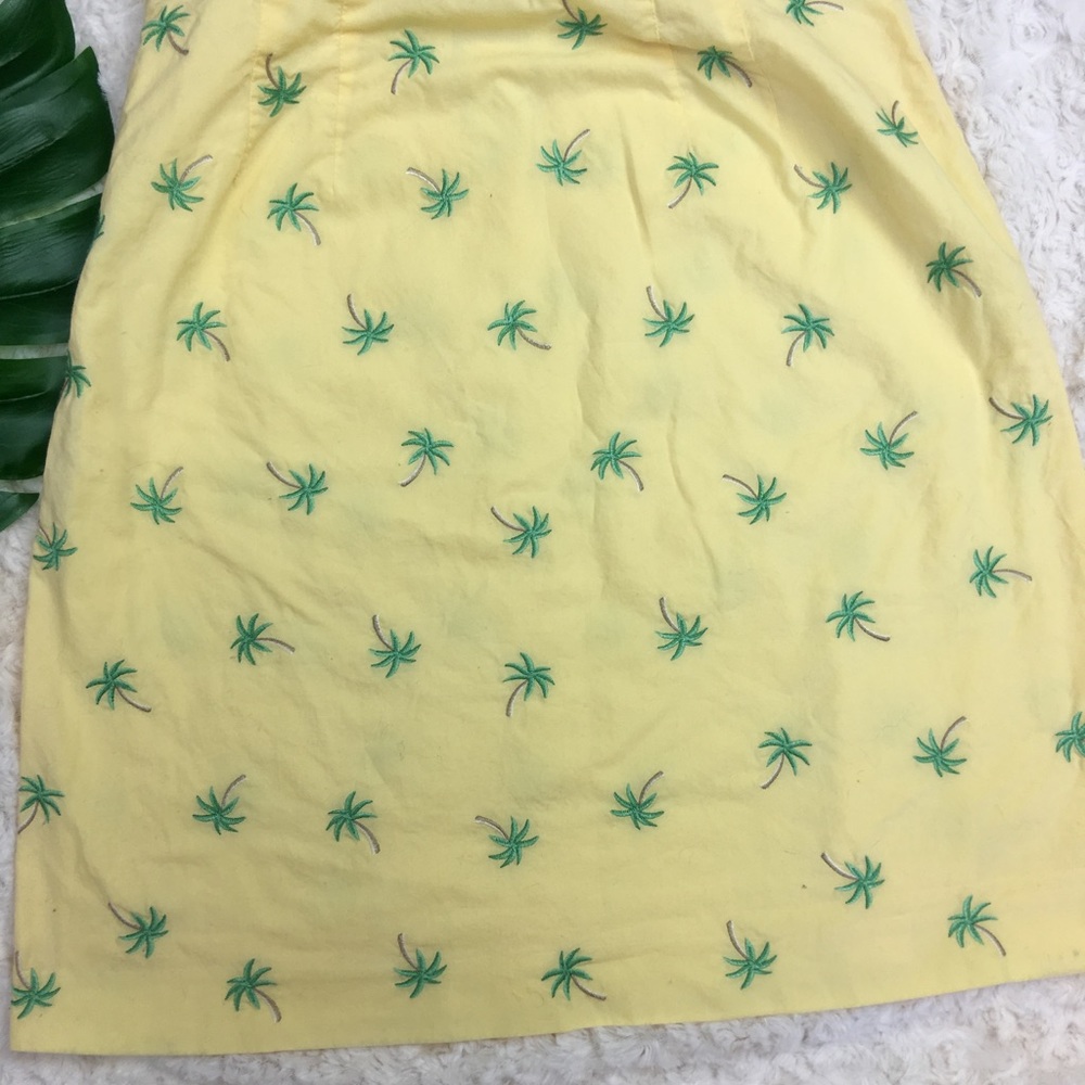 🤩5 for $25 SALE🤩 Talbots Yellow Palm Tree Skirt - Picture 2 of 5