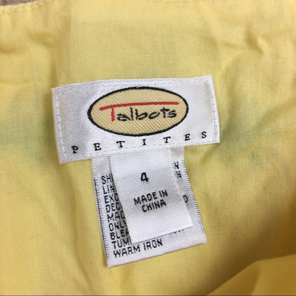 🤩5 for $25 SALE🤩 Talbots Yellow Palm Tree Skirt - Picture 3 of 5