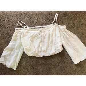 White long sleeve crop top