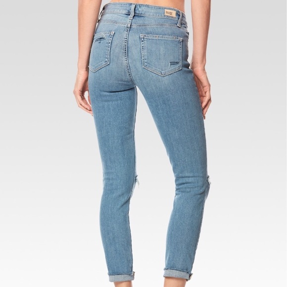 PAIGE hoxton crop destructed Bella jeans - Picture 3 of 8