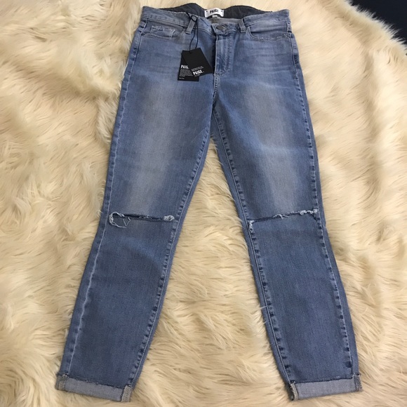 PAIGE hoxton crop destructed Bella jeans - Picture 5 of 8