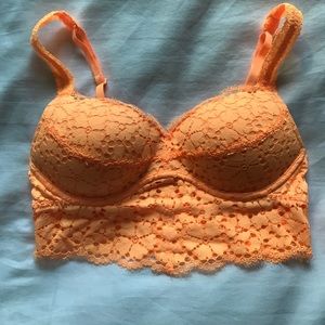 PINK Victoria Secret bright orange lace bralette