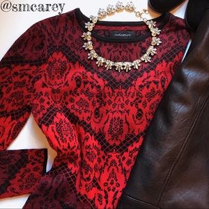 🆕🔥RED & BLACK BODYCON SWEATER DRESS S