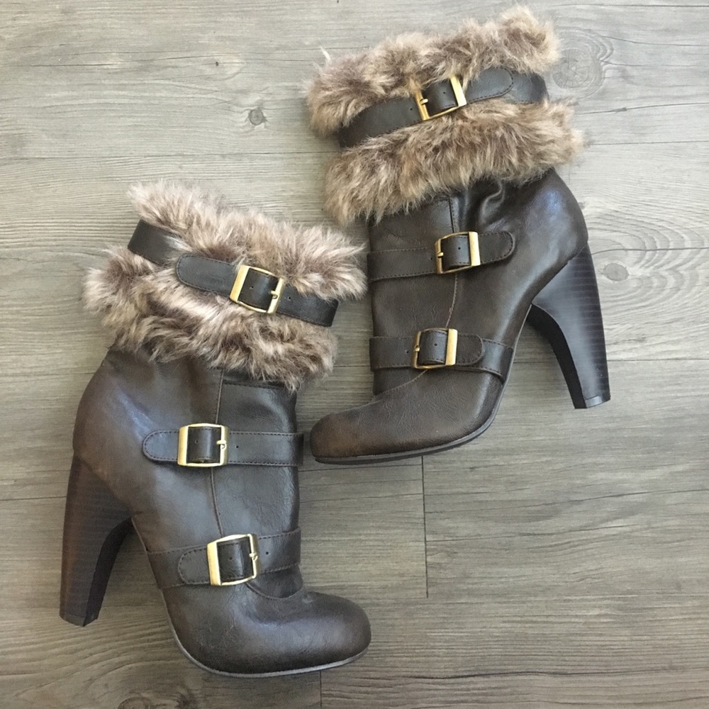 Faux Fur Booties NEW!!