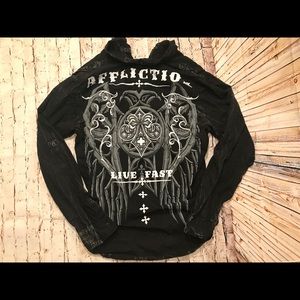 Men’s Affliction Black Premium XL Button Up Long