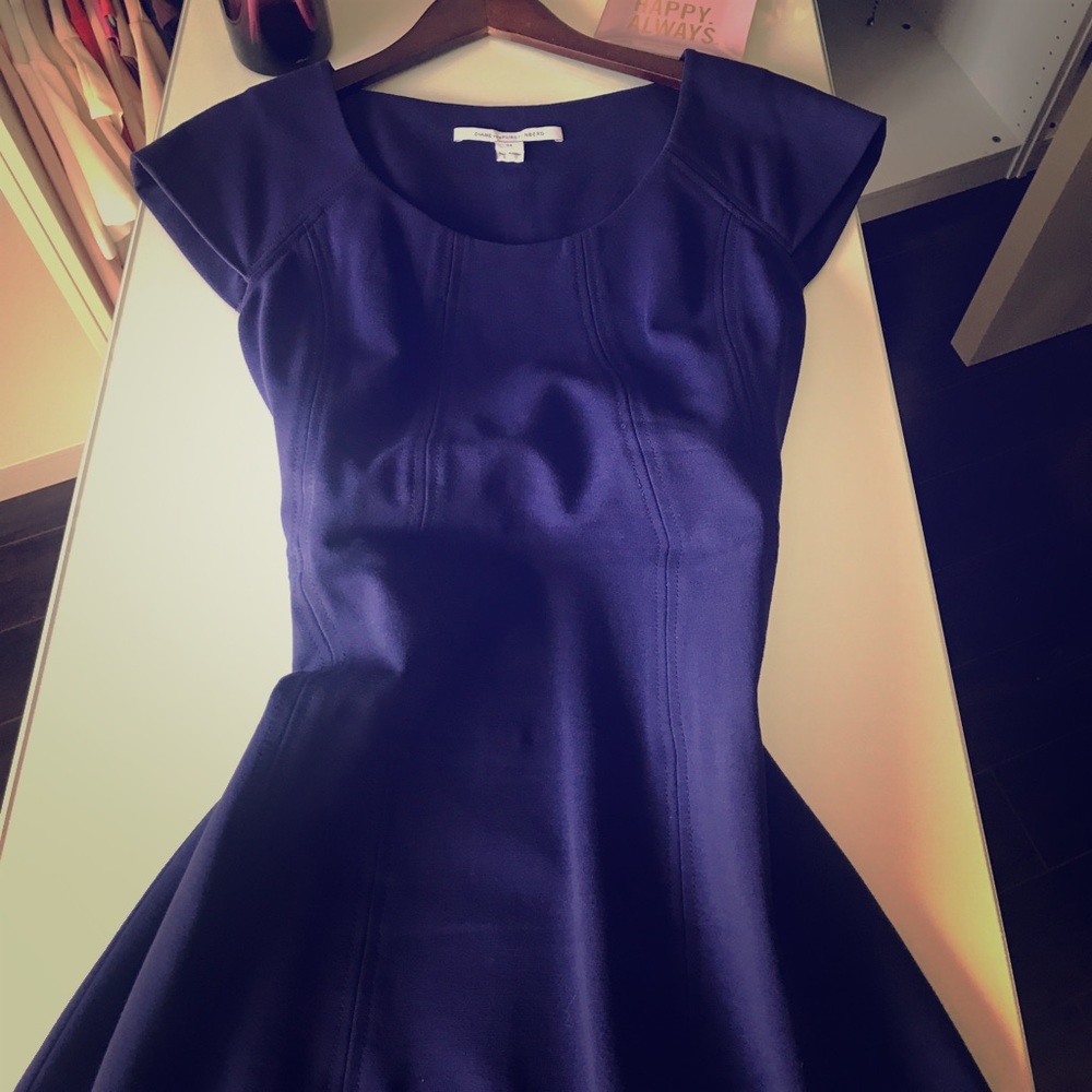 Diane Von Furstenberg Navy Blue Dress Brand New