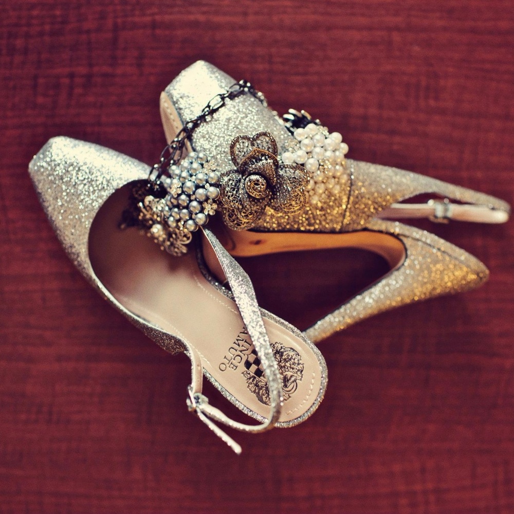 Vince Camuto Silver Sparkly Heels