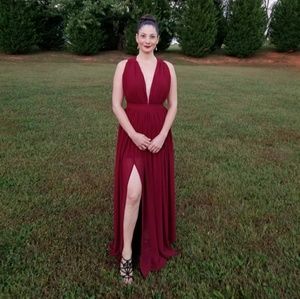 Burgundy floor length Gown