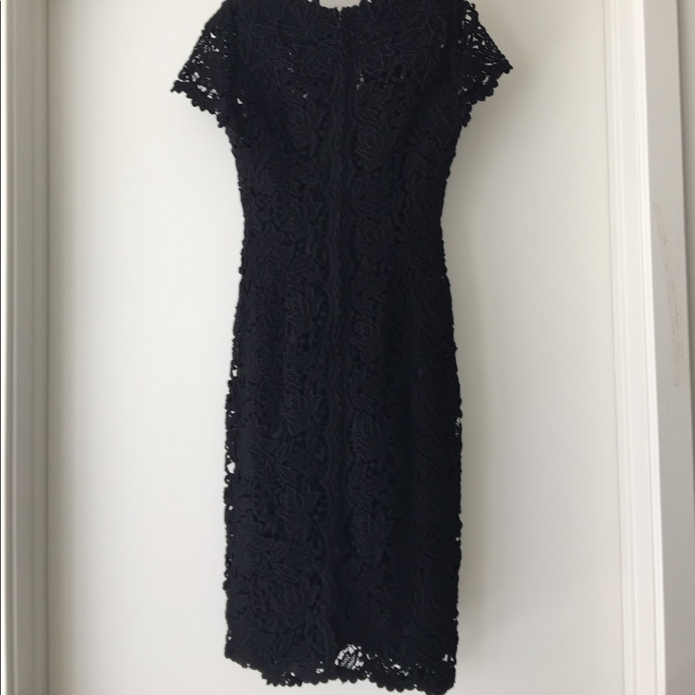 Elie Tahari black embroidered lace dress - Picture 5 of 6