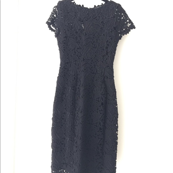 Elie Tahari black embroidered lace dress - Picture 2 of 6