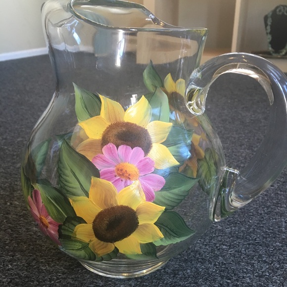 Hand Painted 5 piece Ice Tea set - Picture 2 of 2