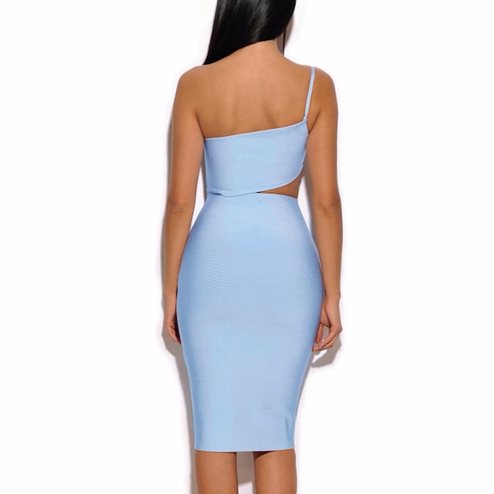 Asymmetric Cutout Detail Bandage Dress #982 - Picture 3 of 6