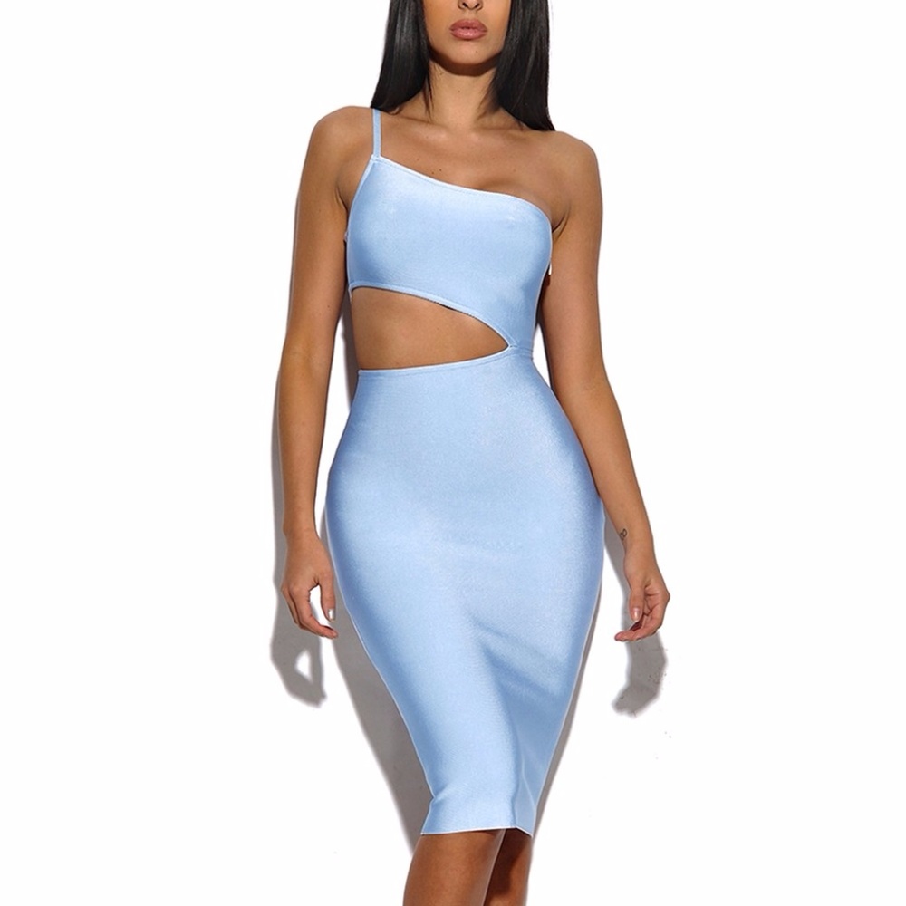 Asymmetric Cutout Detail Bandage Dress #982