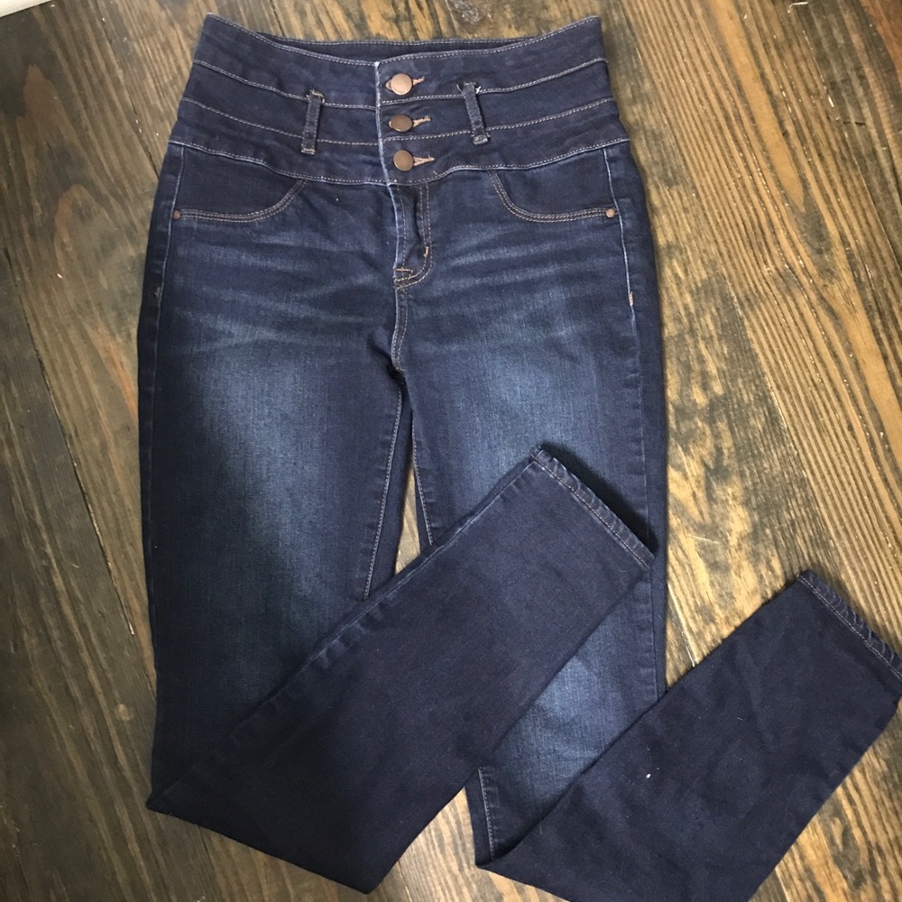 High waisted skinny jeans