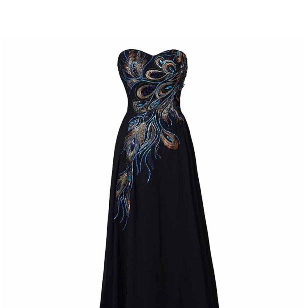 Women's A-line Embroidery Evening Dress
