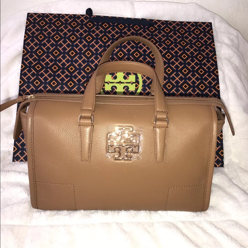 Tory Burch Britten Satchel Tote Leather Bag New