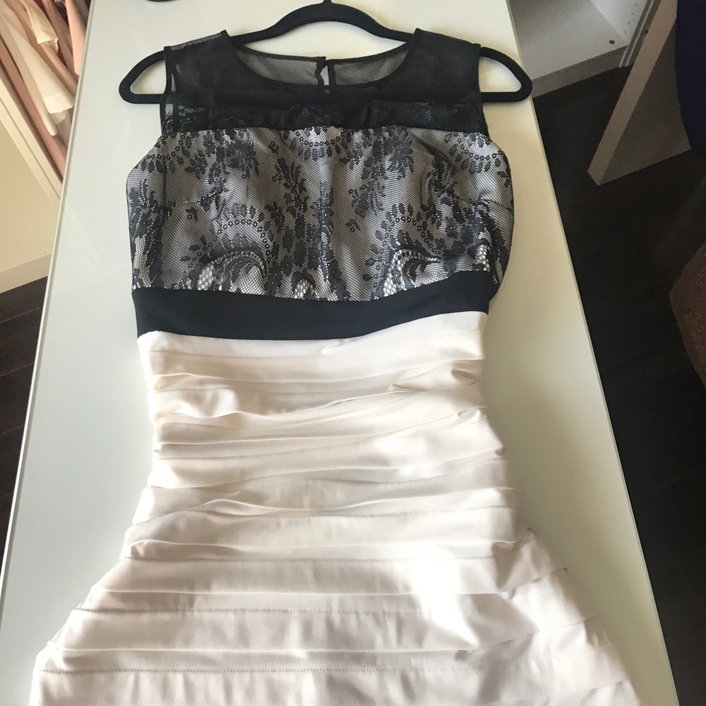 JAX Dress Black & Creme Lace Top