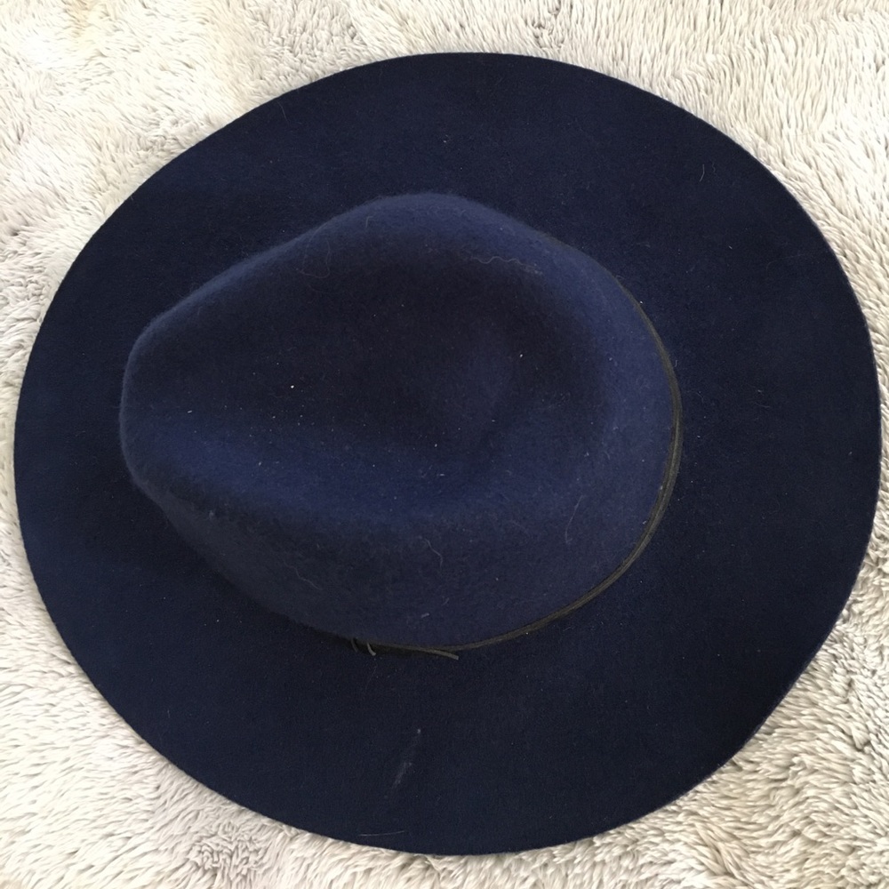 Blue Wide Brimmed Fedora