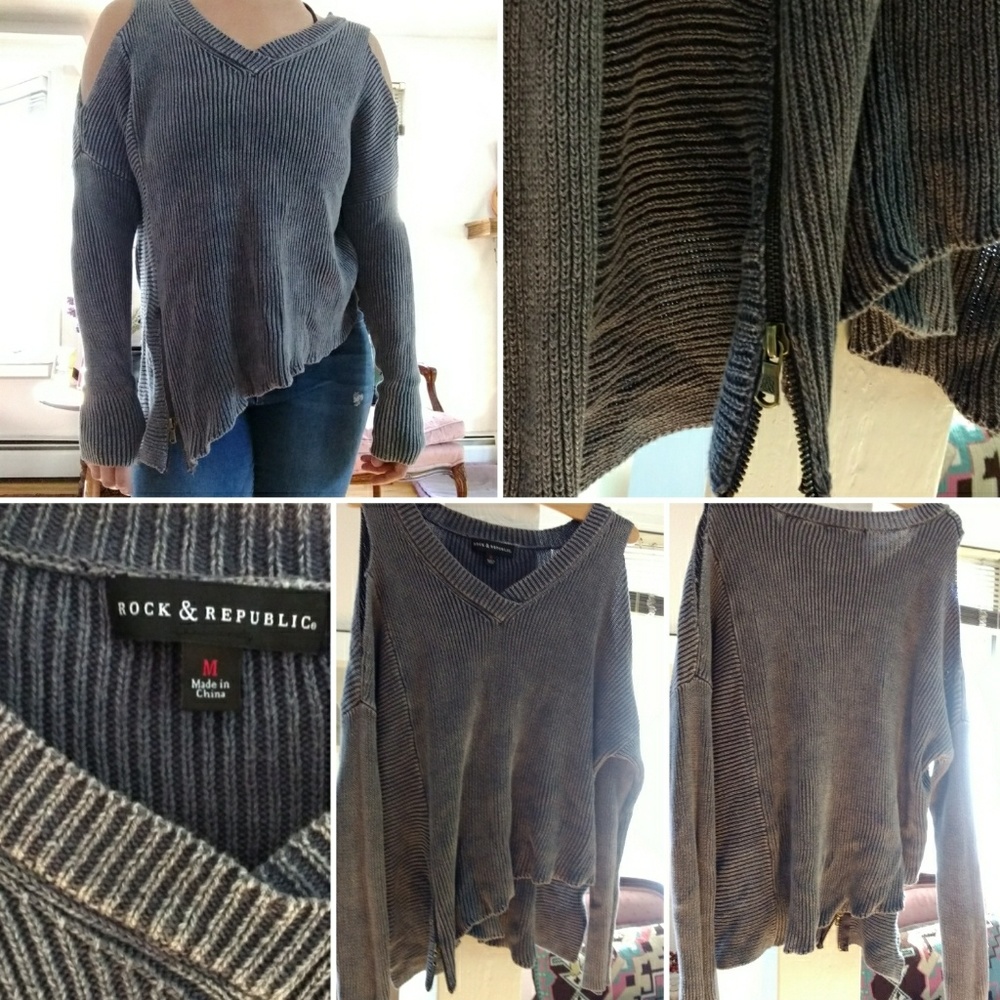 Rock & Republic cold shoulder sweater