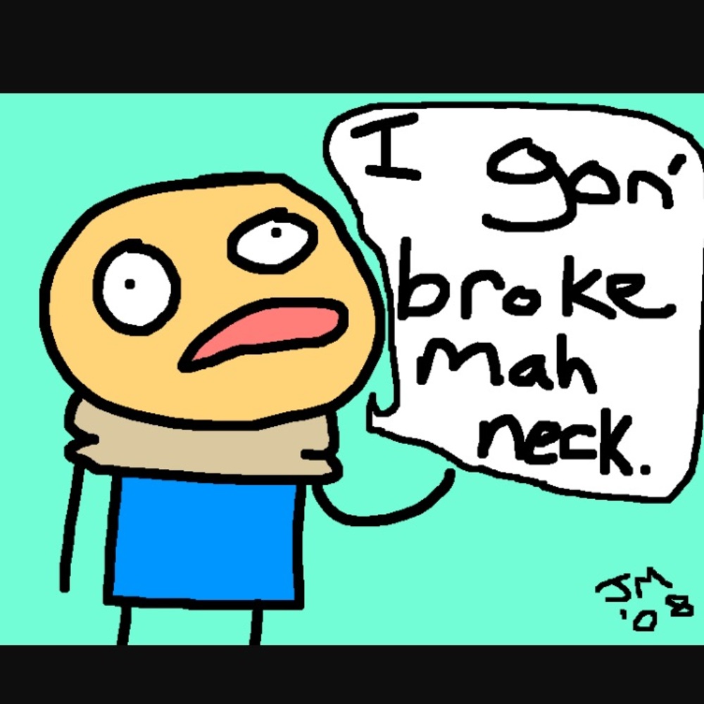 Neck injury: closet closed