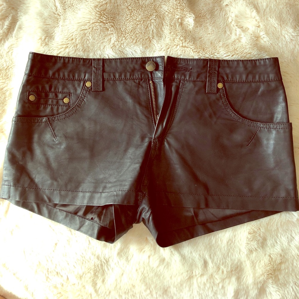Vegan leather shorts