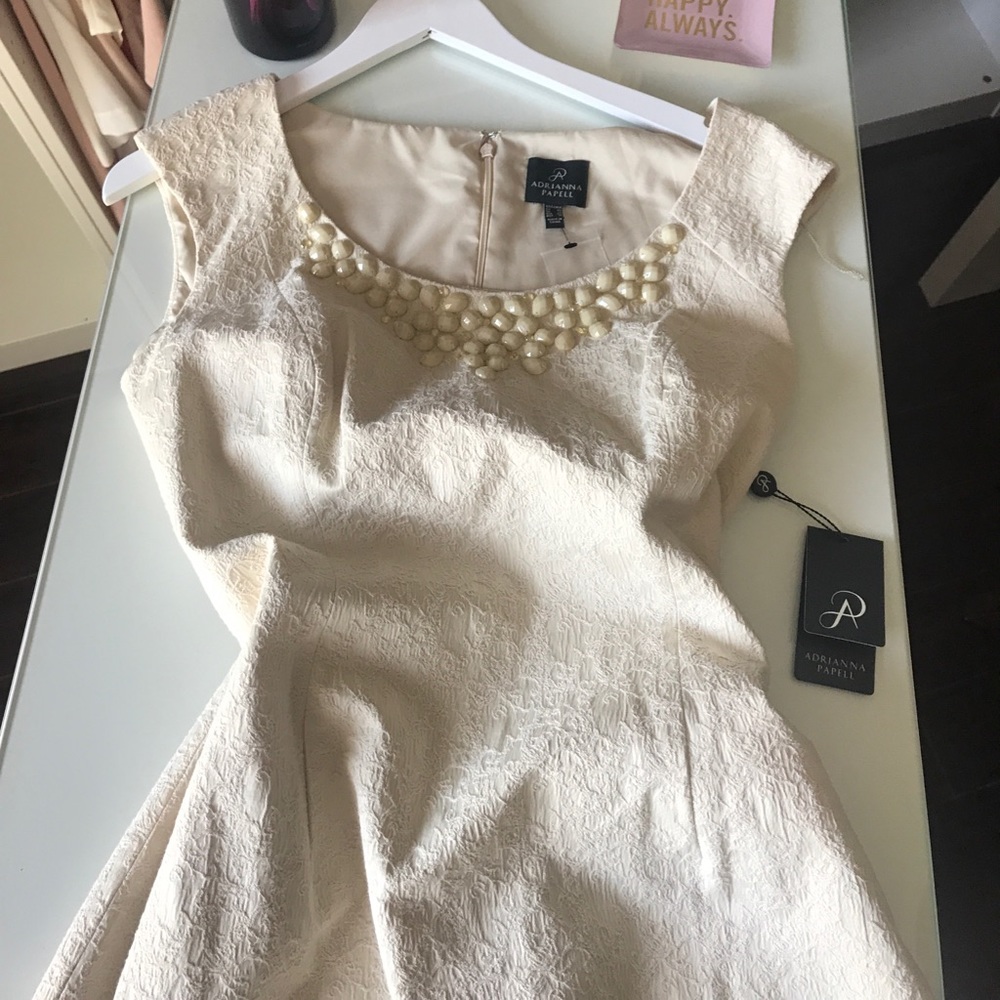 Adrianna Papell Creme Dress