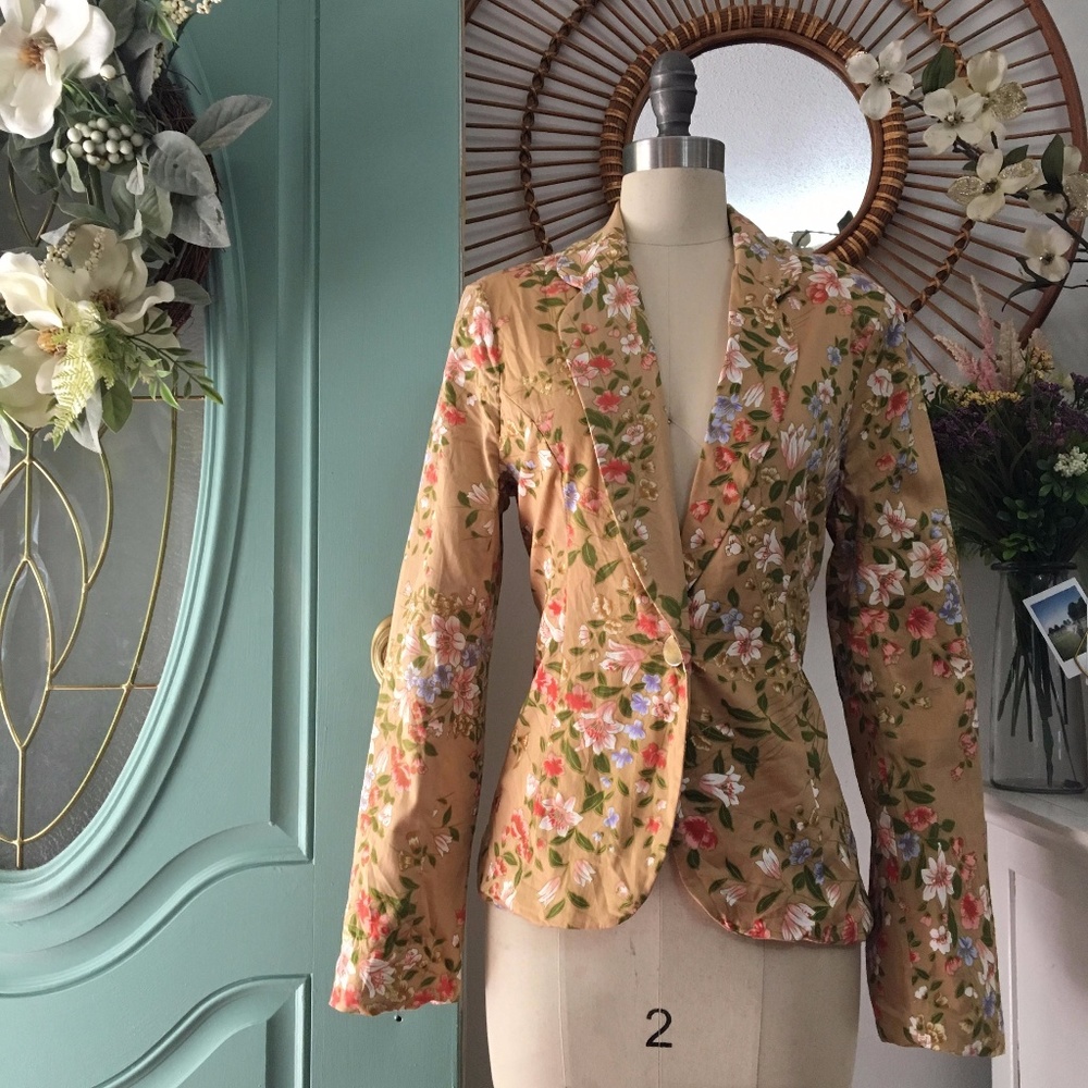 ‼️SALE‼️ Modcloth Caramel Floral Blazer