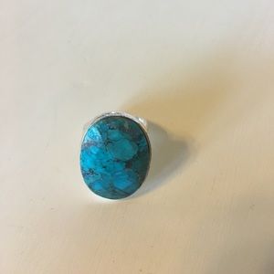 Stella and Dot turquoise and sliver ring
