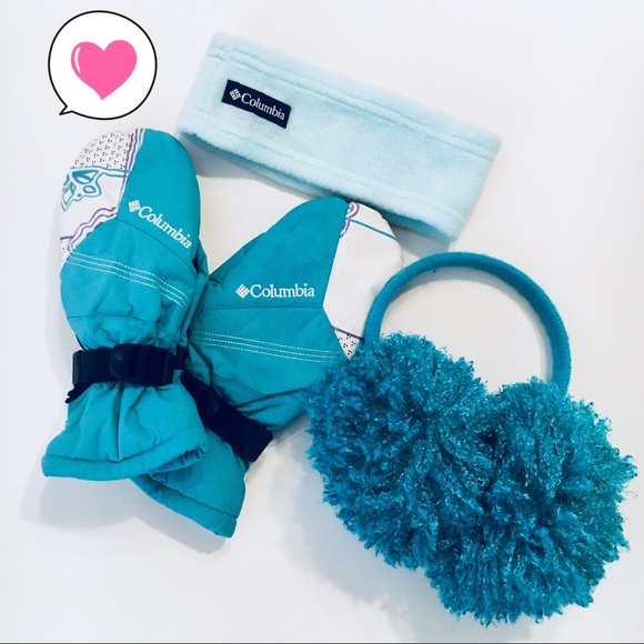 Columbia Other - ❄️Girls Columbia Mittens, Fleece Headband, Earmuff