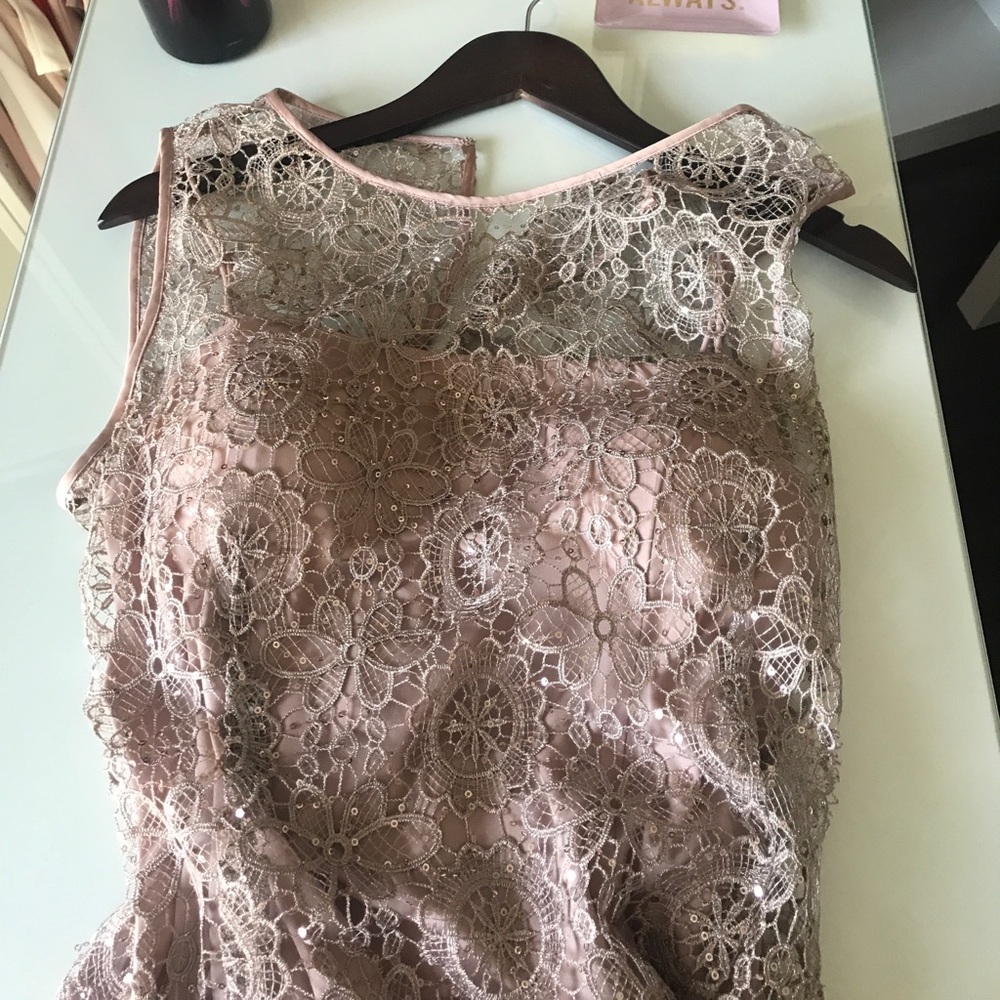 Adrianna Papell Dress Nude/Gold color w/ lace